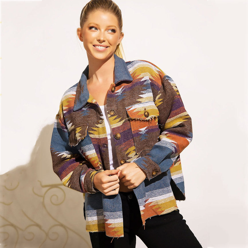 Wholesale Geometric Print Loose Multicolor Women Clothes
